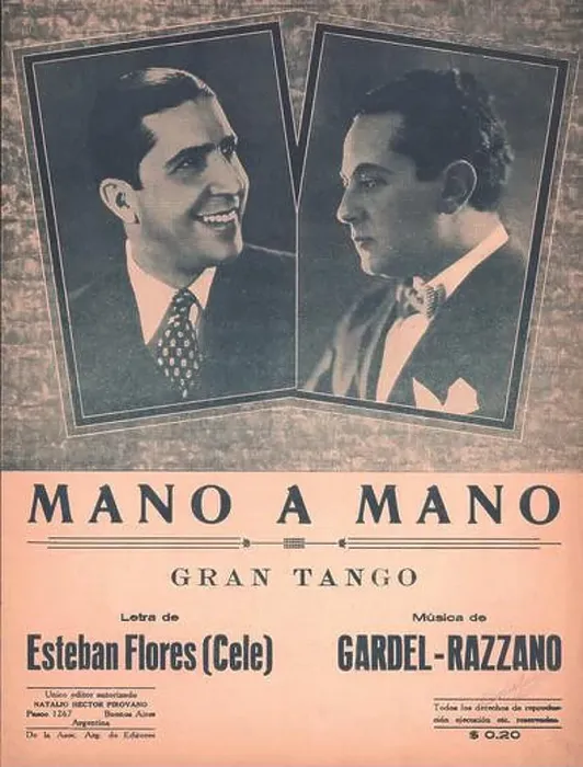 Framed Print : Partitura musical del tango Mano a mano, de Carlos Gardel y Razzano. Editado por Héctor Pirovano, Buenos Aires, 1928 Framed Print : Partitura musical del tango Mano a mano, de Carlos Gardel y Razzano. Editado por Héctor Pirovano, Buenos Aires, 1928