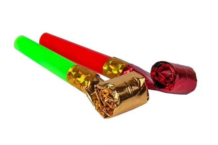 Framed Print : Party foil whistle or noise maker horn rolled isolated on the white Framed Print : Party foil whistle or noise maker horn rolled isolated on the white
