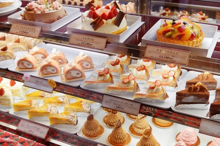 Framed Print : Pastries and cakes on display at a Japanese cafe. Tokyo, Japan Framed Print : Pastries and cakes on display at a Japanese cafe. Tokyo, Japan