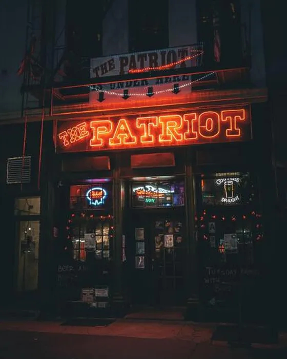 Framed Print : The Patriot Saloon neon sign at night, in Tribeca, Manhattan, New York Framed Print : The Patriot Saloon neon sign at night, in Tribeca, Manhattan, New York