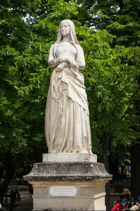 Framed Print : The patron saint of Paris Saint Genevieve [Sainte Geneviève or in Latin Sancta Genovefa] in the Luxembourg Garden