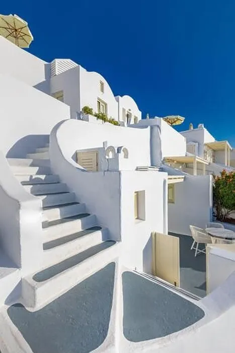 Framed Print : Peaceful view in Santorini, Greece with white architecture cruise ships, Mediterranean summer mood, vacation and travel background. Luxury destination Framed Print : Peaceful view in Santorini, Greece with white architecture cruise ships, Mediterranean summer mood, vacation and travel background. Luxury destination