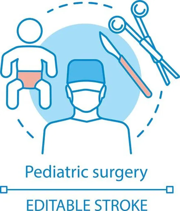 Framed Print : Pediatric surgery concept icon