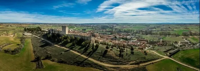 Framed Print : Penaranda de Duero aerial view of medieval castle Framed Print : Penaranda de Duero aerial view of medieval castle