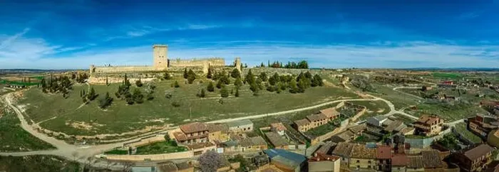 Framed Print : Penaranda de Duero aerial view of medieval castle Framed Print : Penaranda de Duero aerial view of medieval castle
