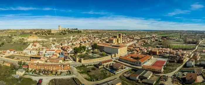 Framed Print : Penaranda de Duero aerial view of medieval castle Framed Print : Penaranda de Duero aerial view of medieval castle
