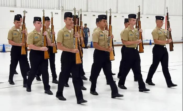 Framed Print : PENSACOLA, Fla. (April 8, 2017) – Navy Junior Reserve Officers Training Corps (NJROTC) cadets from Nease High School Framed Print : PENSACOLA, Fla. (April 8, 2017) – Navy Junior Reserve Officers Training Corps (NJROTC) cadets from Nease High School