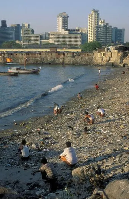 Framed Print : peoples public toilet on a Beach and Coast in Colaba in the city centre of Mumbai in India. India, Mumbai, March, 1998 Framed Print : peoples public toilet on a Beach and Coast in Colaba in the city centre of Mumbai in India. India, Mumbai, March, 1998
