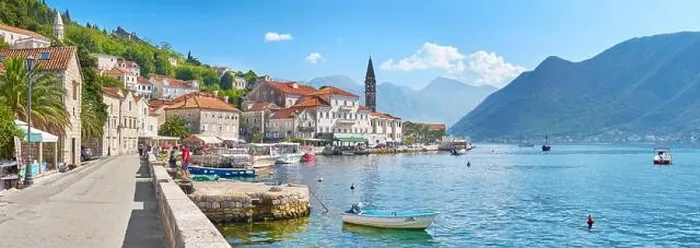 Framed Print : Perast panoramic landscape view, Kotor Bay, Montenegro Framed Print : Perast panoramic landscape view, Kotor Bay, Montenegro