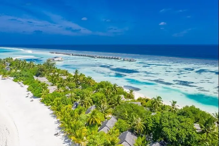 Framed Print : Perfect aerial landscape, luxury tropical resort or hotel with water villas and beautiful beach scenery. Amazing bird eyes view in Maldives, landscape Framed Print : Perfect aerial landscape, luxury tropical resort or hotel with water villas and beautiful beach scenery. Amazing bird eyes view in Maldives, landscape