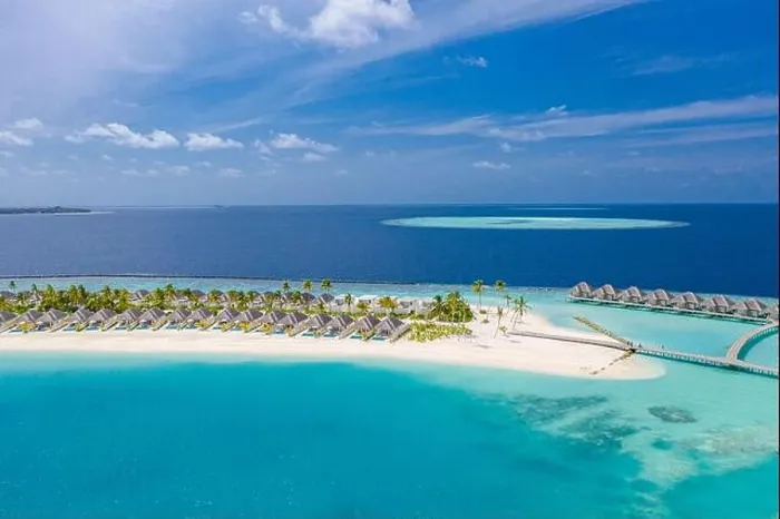 Framed Print : Perfect aerial landscape, luxury tropical resort or hotel with water villas and beautiful beach scenery. Amazing bird eyes view in Maldives, landscape Framed Print : Perfect aerial landscape, luxury tropical resort or hotel with water villas and beautiful beach scenery. Amazing bird eyes view in Maldives, landscape