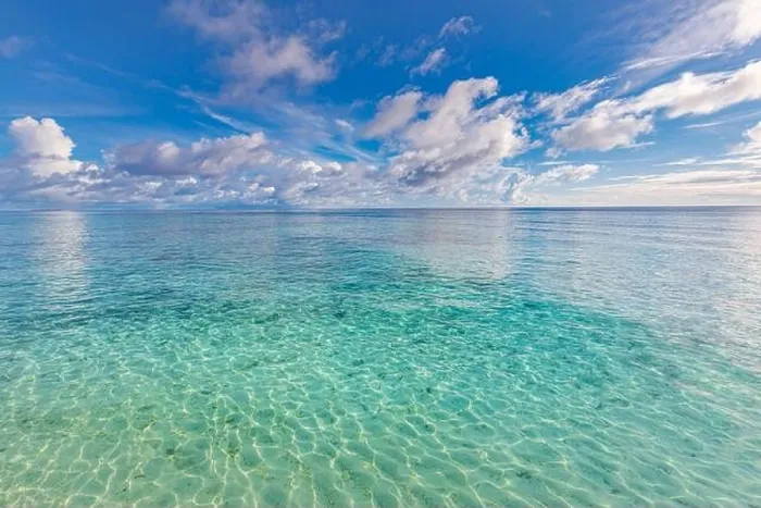 Framed Print : Perfect sky and water of ocean with endless view. Shades of blue, calm relaxing seascape and cloudy blue sky. Dream nature ecology concept, natural Framed Print : Perfect sky and water of ocean with endless view. Shades of blue, calm relaxing seascape and cloudy blue sky. Dream nature ecology concept, natural