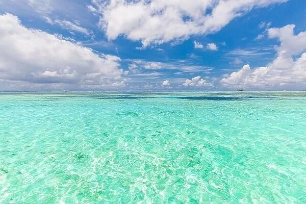 Perfect sky and water of ocean. Tropical sea under the blue sky