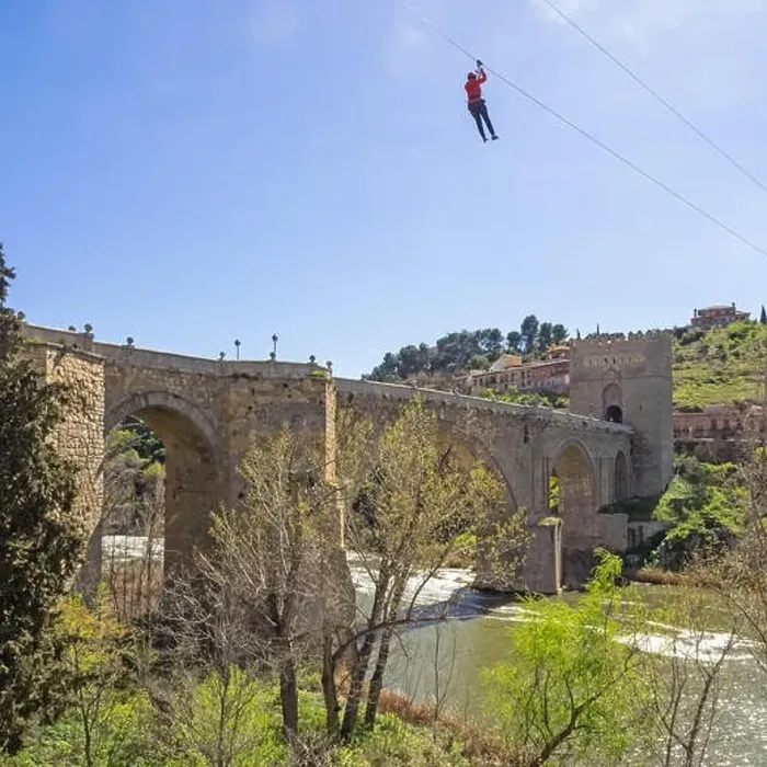Framed Print : One person floats over river Tajo, canopy, Toledo, Spain Framed Print : One person floats over river Tajo, canopy, Toledo, Spain