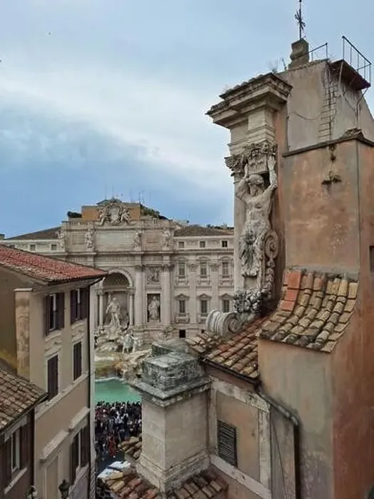 Framed Print : Perspective view of Trevi Fountain from a drone. Rome, Italy Framed Print : Perspective view of Trevi Fountain from a drone. Rome, Italy