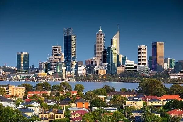 Perth. Cityscape image of Perth skyline, Australia during during sunrise taken from South Perth