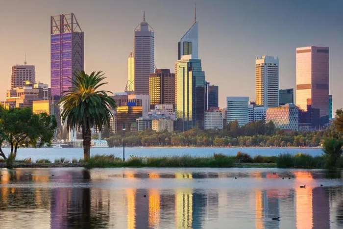 Framed Print : Perth. Cityscape image of Perth skyline, Australia during sunset Framed Print : Perth. Cityscape image of Perth skyline, Australia during sunset