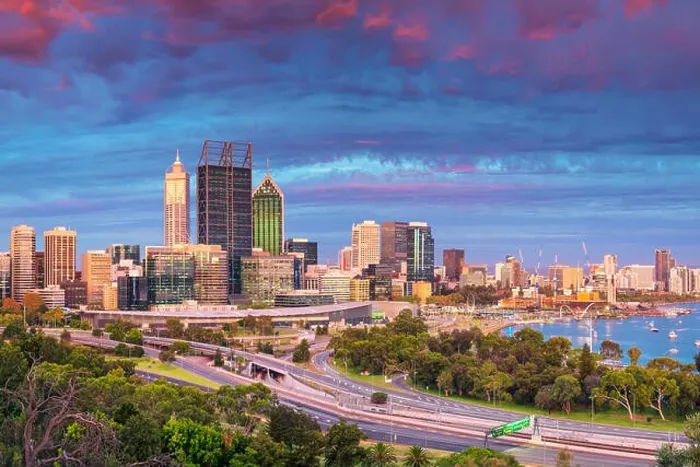 Framed Print : Perth. Cityscape image of Perth skyline, Australia during sunset Framed Print : Perth. Cityscape image of Perth skyline, Australia during sunset
