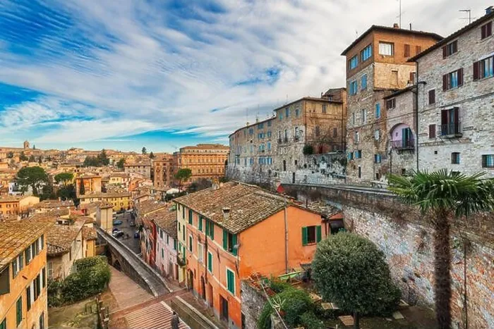 Framed Print : Perugia, Italy on the medieval Aqueduct Street in the morning Framed Print : Perugia, Italy on the medieval Aqueduct Street in the morning