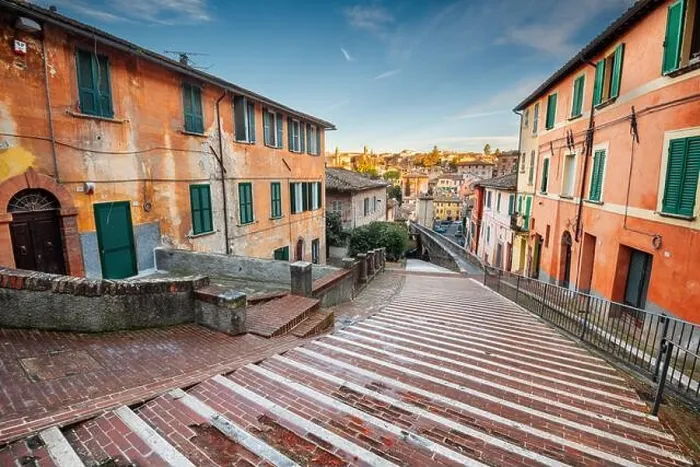 Framed Print : Perugia, Italy on the medieval Aqueduct Street in the morning Framed Print : Perugia, Italy on the medieval Aqueduct Street in the morning