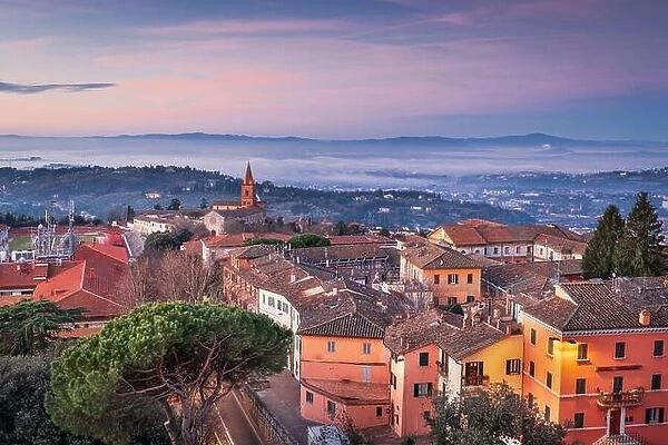 Perugia, Italy town skyline in the morning
