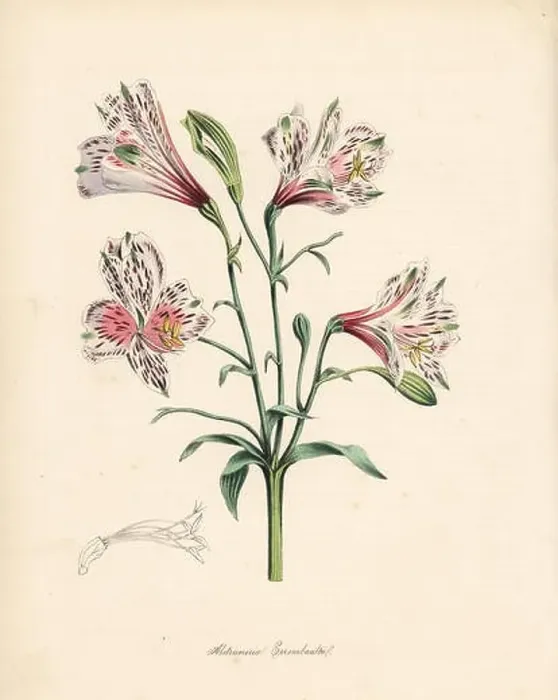 Framed Print : Peruvian lily or Errembault's alstroemeria, Alstroemeria errembaultii Framed Print : Peruvian lily or Errembault's alstroemeria, Alstroemeria errembaultii