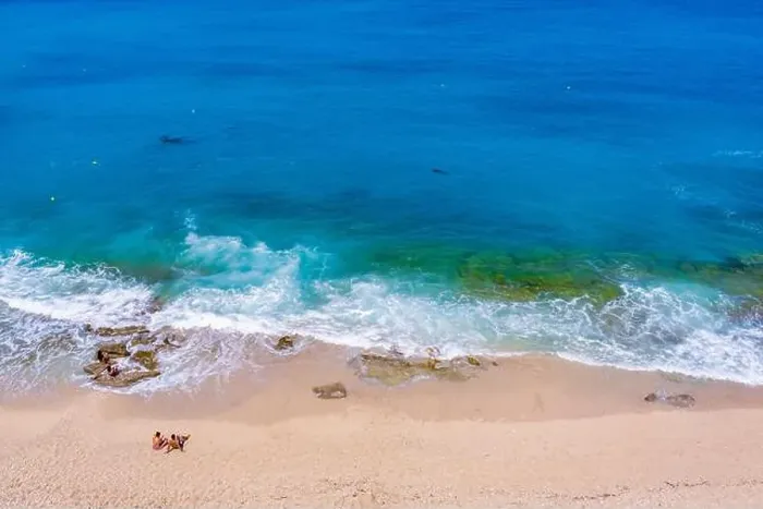 Framed Print : Petani Beach in Kefalonia features turquoise waters Framed Print : Petani Beach in Kefalonia features turquoise waters