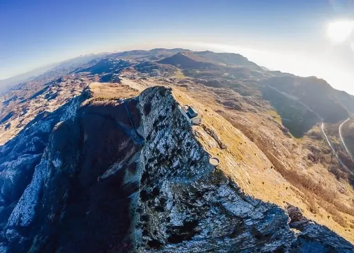 Framed Print : Petar II Petrovic-Njegos mausoleum on the top of mount Lovchen in Montenegro. Aerial view, drone Framed Print : Petar II Petrovic-Njegos mausoleum on the top of mount Lovchen in Montenegro. Aerial view, drone