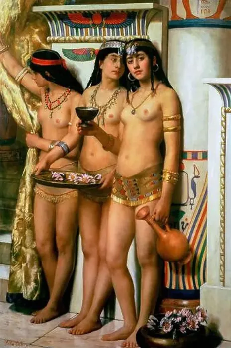 Framed Print : Pharaoh's Handmaidens - John Collier, circa 1883 Framed Print : Pharaoh's Handmaidens - John Collier, circa 1883