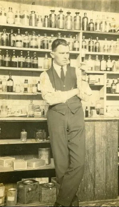 Framed Print : A pharmacist at his chemist shop in Petrie Terrace Framed Print : A pharmacist at his chemist shop in Petrie Terrace