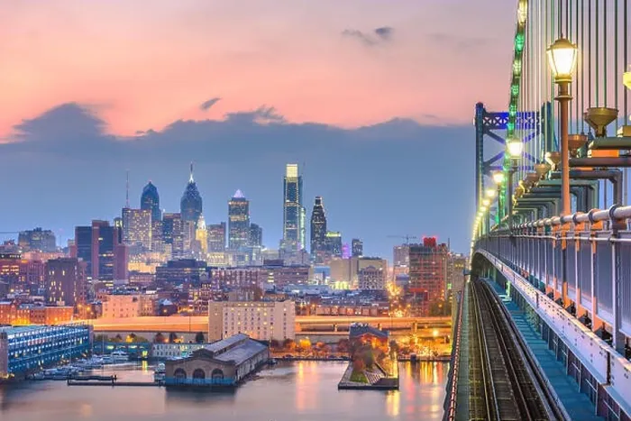 Framed Print : Philadelphia, Pennsylvania, USA downtown skyline from the Benjamin Franklin Bridge Framed Print : Philadelphia, Pennsylvania, USA downtown skyline from the Benjamin Franklin Bridge