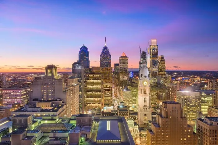 Framed Print : Philadelphia, Pennsylvania, USA downtown skyline at twilight Framed Print : Philadelphia, Pennsylvania, USA downtown skyline at twilight