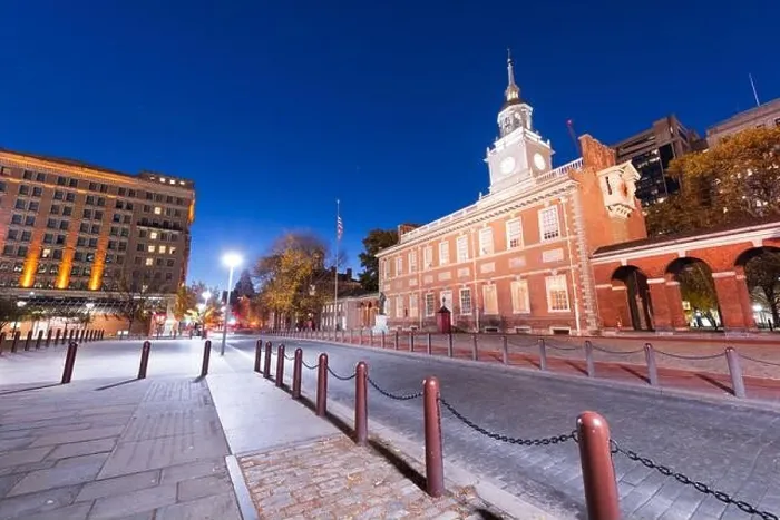 Framed Print : Philadelphia, Pennsylvania, USA at Independence Hall during the evening Framed Print : Philadelphia, Pennsylvania, USA at Independence Hall during the evening