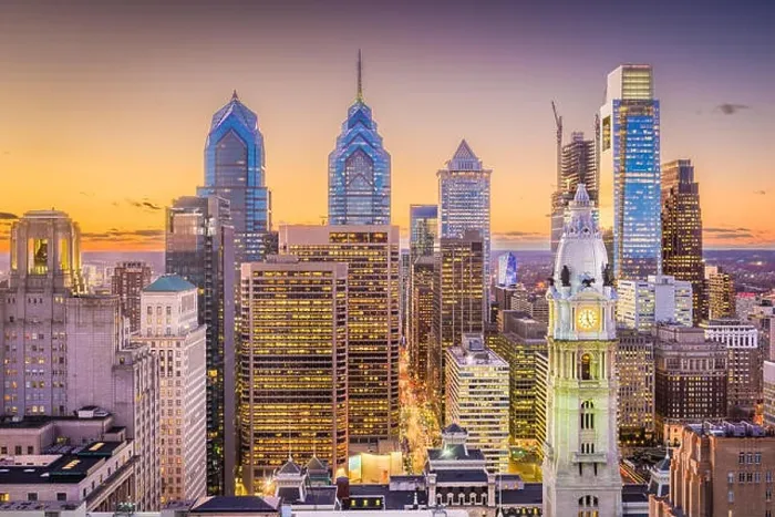 Framed Print : Philadelphia, Pennsylvania, USA skyline at Center City during twilight Framed Print : Philadelphia, Pennsylvania, USA skyline at Center City during twilight