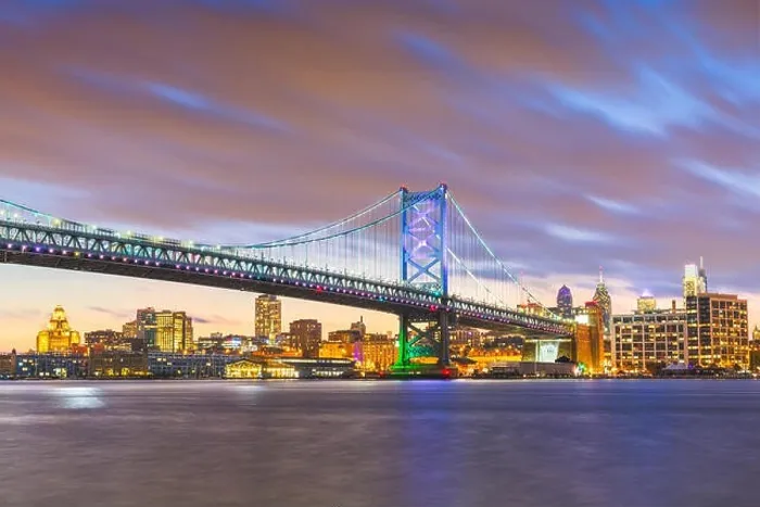 Framed Print : Philadelphia, Pennsylvania, USA skyline on the Delaware river with Ben Franklin Bridge at night Framed Print : Philadelphia, Pennsylvania, USA skyline on the Delaware river with Ben Franklin Bridge at night