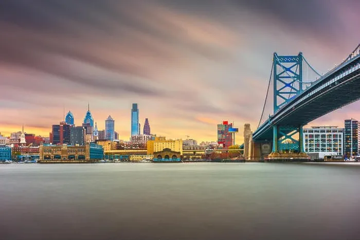 Framed Print : Philadelphia, Pennsylvania, USA skyline on the Delaware river with Ben Franklin Bridge at night Framed Print : Philadelphia, Pennsylvania, USA skyline on the Delaware river with Ben Franklin Bridge at night