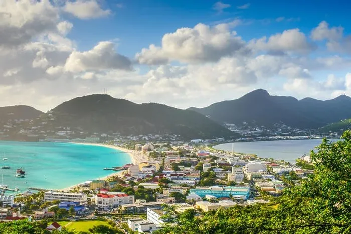 Framed Print : Philipsburg, Sint Maarten, cityscape at the Great Salt Pond Framed Print : Philipsburg, Sint Maarten, cityscape at the Great Salt Pond