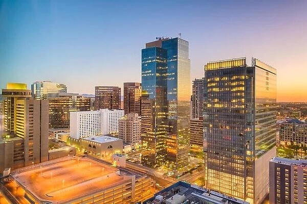 Phoenix, Arizona, USA cityscape in downtown at sunset