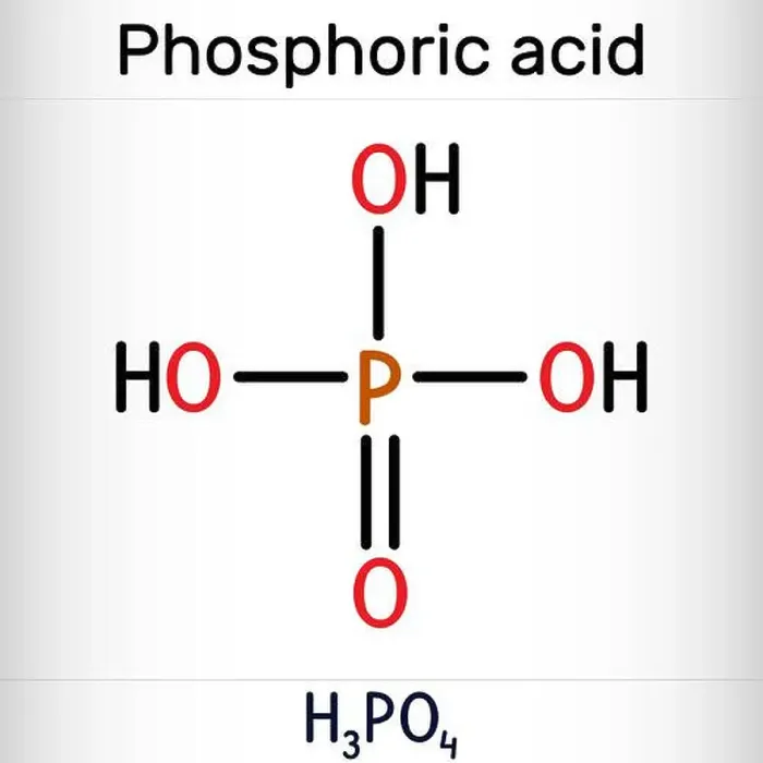 Framed Print : Phosphoric acid, orthophosphoric acid, H2PO4 molecule. It is a mineral weak acid, E338. Structural chemical formula Framed Print : Phosphoric acid, orthophosphoric acid, H2PO4 molecule. It is a mineral weak acid, E338. Structural chemical formula