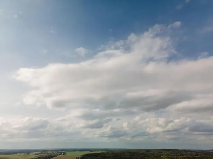 Framed Print : Photo from a flying drone, blue sky and white clouds. Texture background for design Framed Print : Photo from a flying drone, blue sky and white clouds. Texture background for design