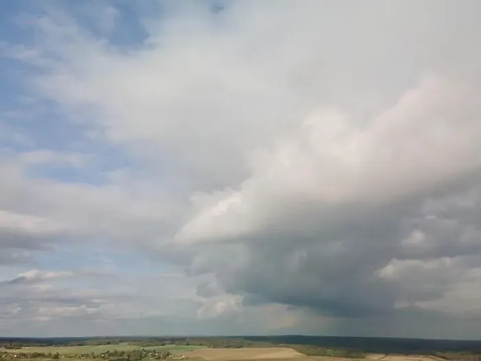 Framed Print : Photo from a flying drone, blue sky and white clouds. Texture background for design Framed Print : Photo from a flying drone, blue sky and white clouds. Texture background for design