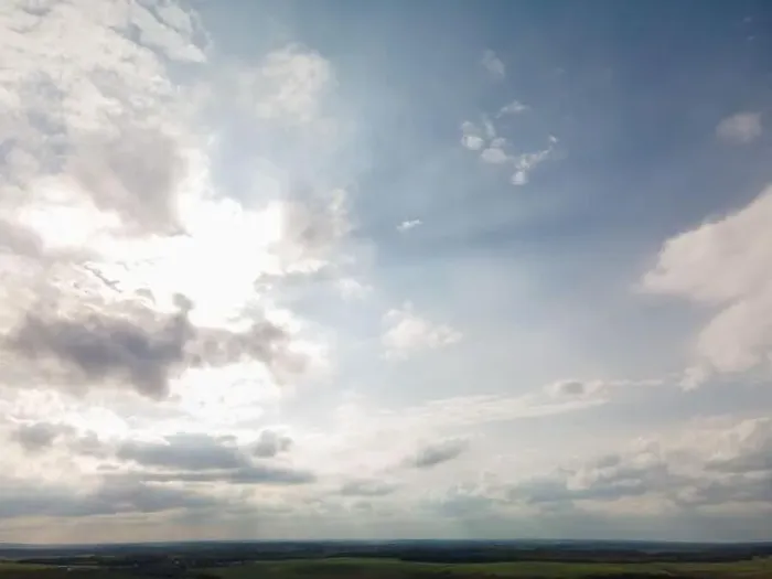 Framed Print : Photo from a flying drone, blue sky and white clouds. Texture background for design Framed Print : Photo from a flying drone, blue sky and white clouds. Texture background for design