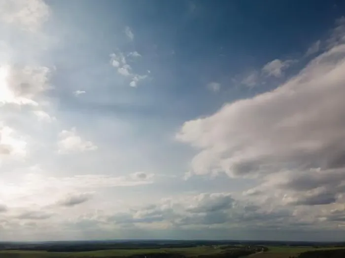 Framed Print : Photo from a flying drone, blue sky and white clouds. Texture background for design Framed Print : Photo from a flying drone, blue sky and white clouds. Texture background for design