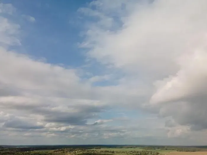Framed Print : Photo from a flying drone, blue sky and white clouds. Texture background for design Framed Print : Photo from a flying drone, blue sky and white clouds. Texture background for design