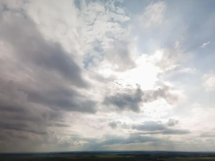 Framed Print : Photo from a flying drone, blue sky and white clouds. Texture background for design Framed Print : Photo from a flying drone, blue sky and white clouds. Texture background for design