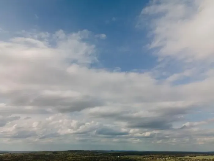 Framed Print : Photo from a flying drone, blue sky and white clouds. Texture background for design Framed Print : Photo from a flying drone, blue sky and white clouds. Texture background for design