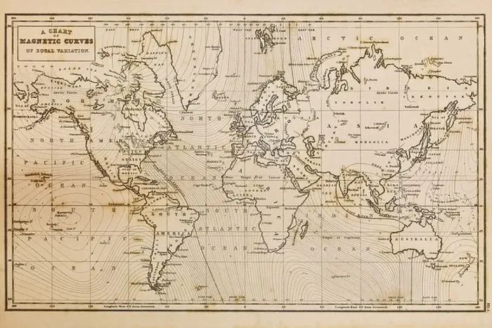 Framed Print : Photo of a genuine hand drawn world map Framed Print : Photo of a genuine hand drawn world map