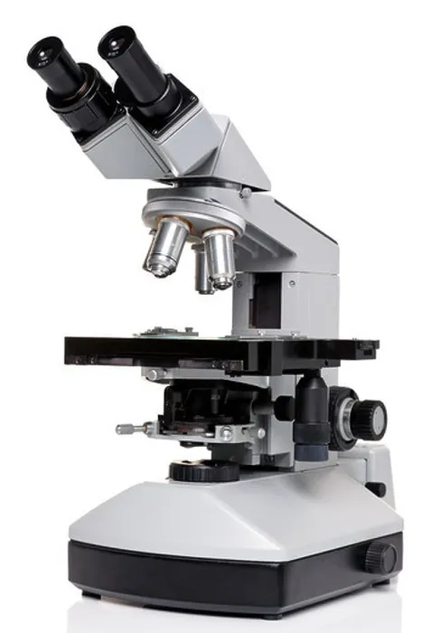 Framed Print : Photo of a professional ocular laboratory microscope with stereo eyepiece isolated on a white background Framed Print : Photo of a professional ocular laboratory microscope with stereo eyepiece isolated on a white background