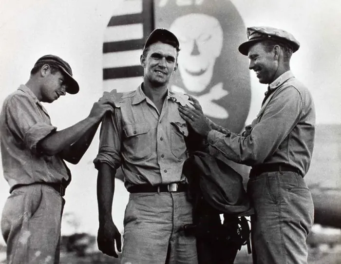 Framed Print : This photo showcases Major Briggs and other key personnel from the 90th Bomb Group Framed Print : This photo showcases Major Briggs and other key personnel from the 90th Bomb Group