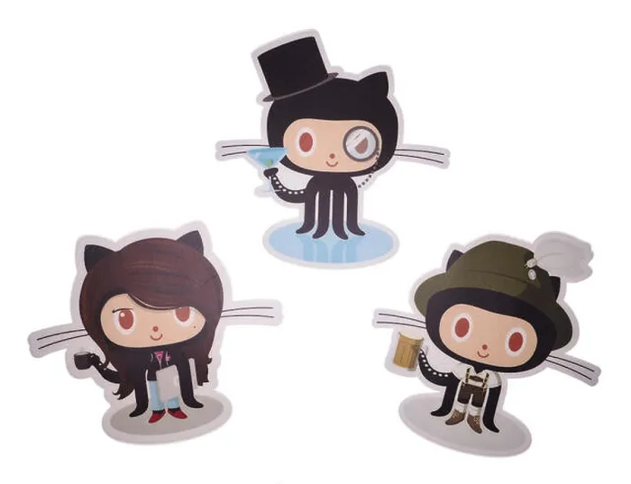 Framed Print : Photo of souvenir stickers with GitHub's company mascots - Octocats Framed Print : Photo of souvenir stickers with GitHub's company mascots - Octocats
